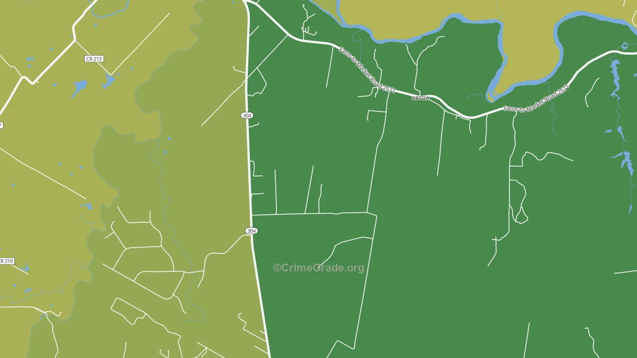 Upton, TX Map of Vehicle Theft Rates