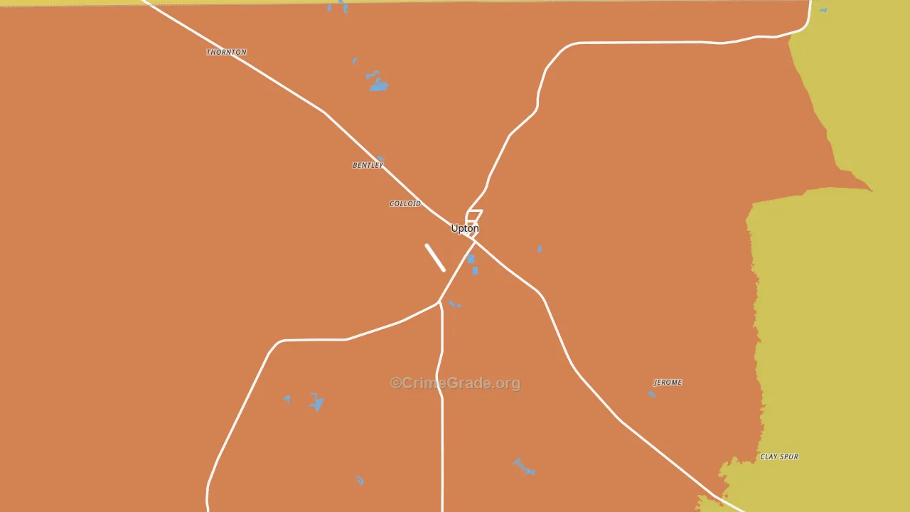 Upton, WY Map of Vehicle Theft Rates