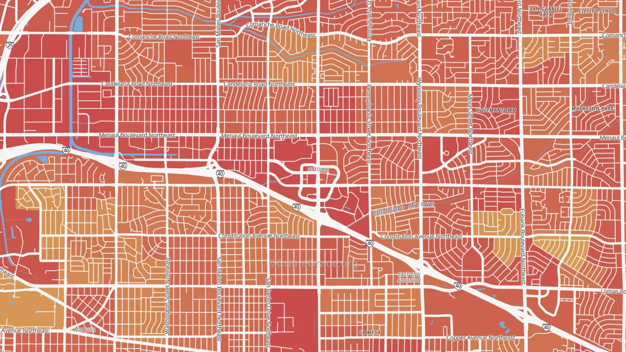Uptown, Albuquerque, NM Map of Vehicle Theft Rates