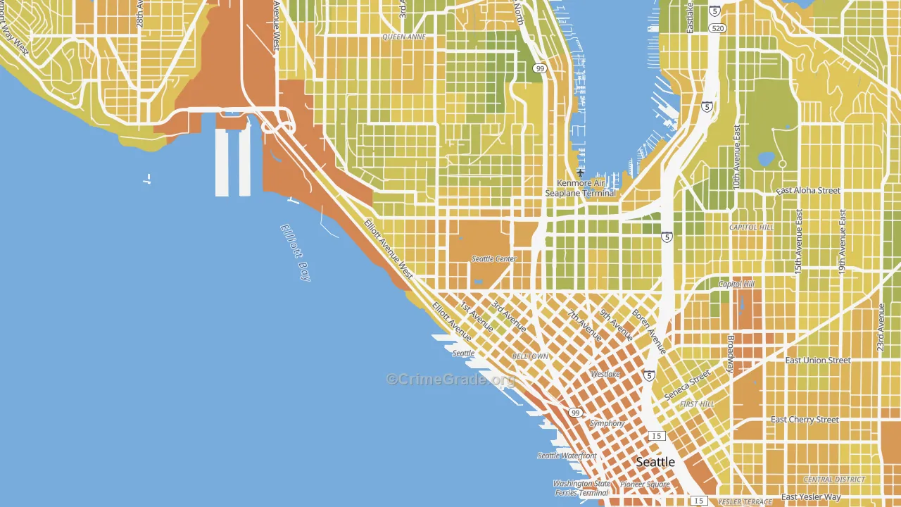 Uptown, Seattle, WA Map of Vehicle Theft Rates
