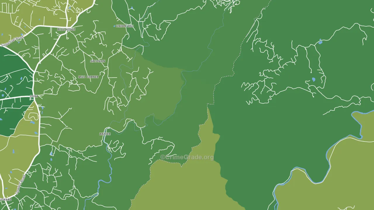 Upward, NC Map of Vehicle Theft Rates