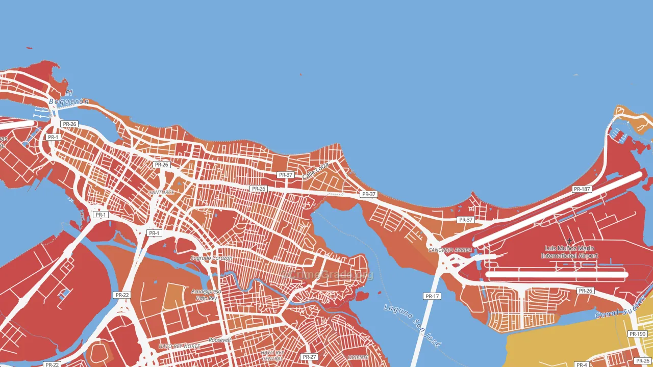 Urbanizacion Atlantic View, San Juan, PR Map of Vehicle Theft Rates