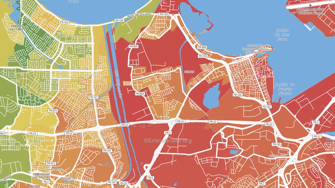 Urbanizacion Las Vegas, Catano, PR Map of Vehicle Theft Rates