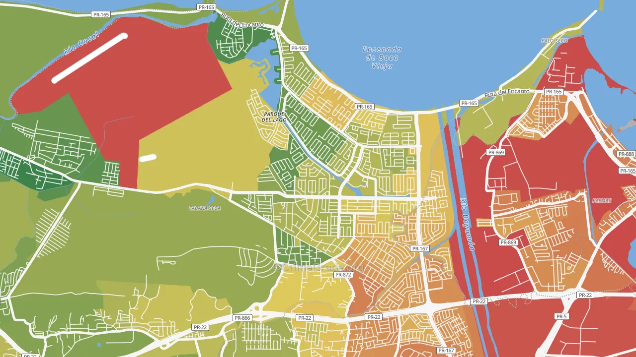 Urbanizacion Levittown Lakes, Toa Baja, PR Map of Vehicle Theft Rates