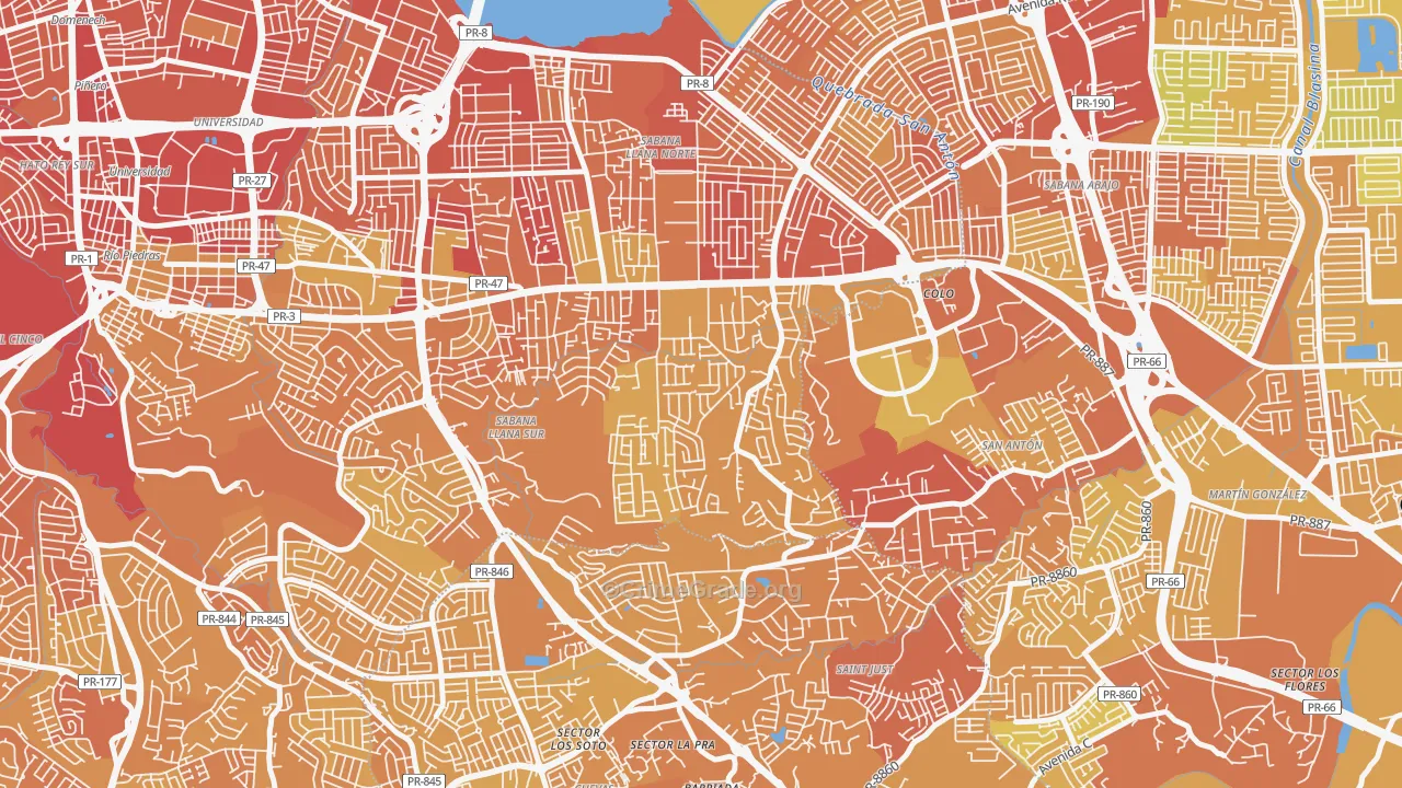 Urbanizacion Monte Carlo-San Juan, San Juan, PR Map of Vehicle Theft Rates