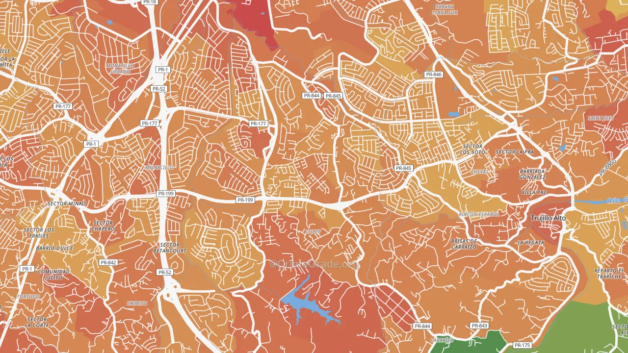 Urbanizacion Rivieras de Cupey, San Juan, PR Map of Vehicle Theft Rates