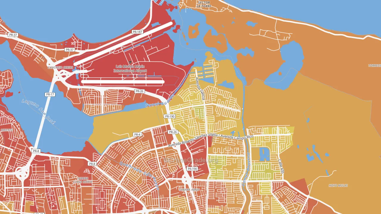 Urbanizacion Vistamar, Carolina, PR Map of Vehicle Theft Rates