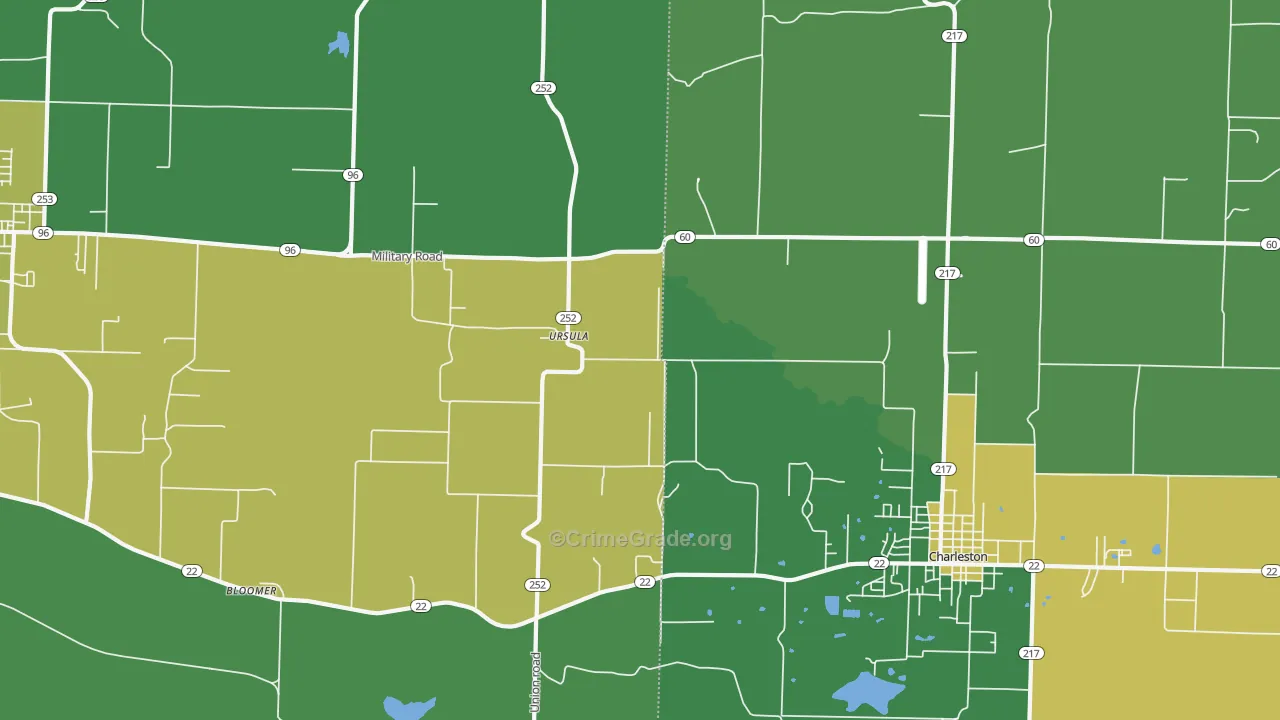 Ursula, AR Map of Vehicle Theft Rates