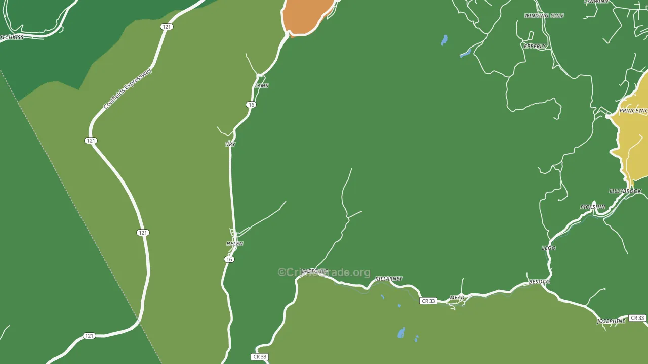 Ury, WV Map of Vehicle Theft Rates