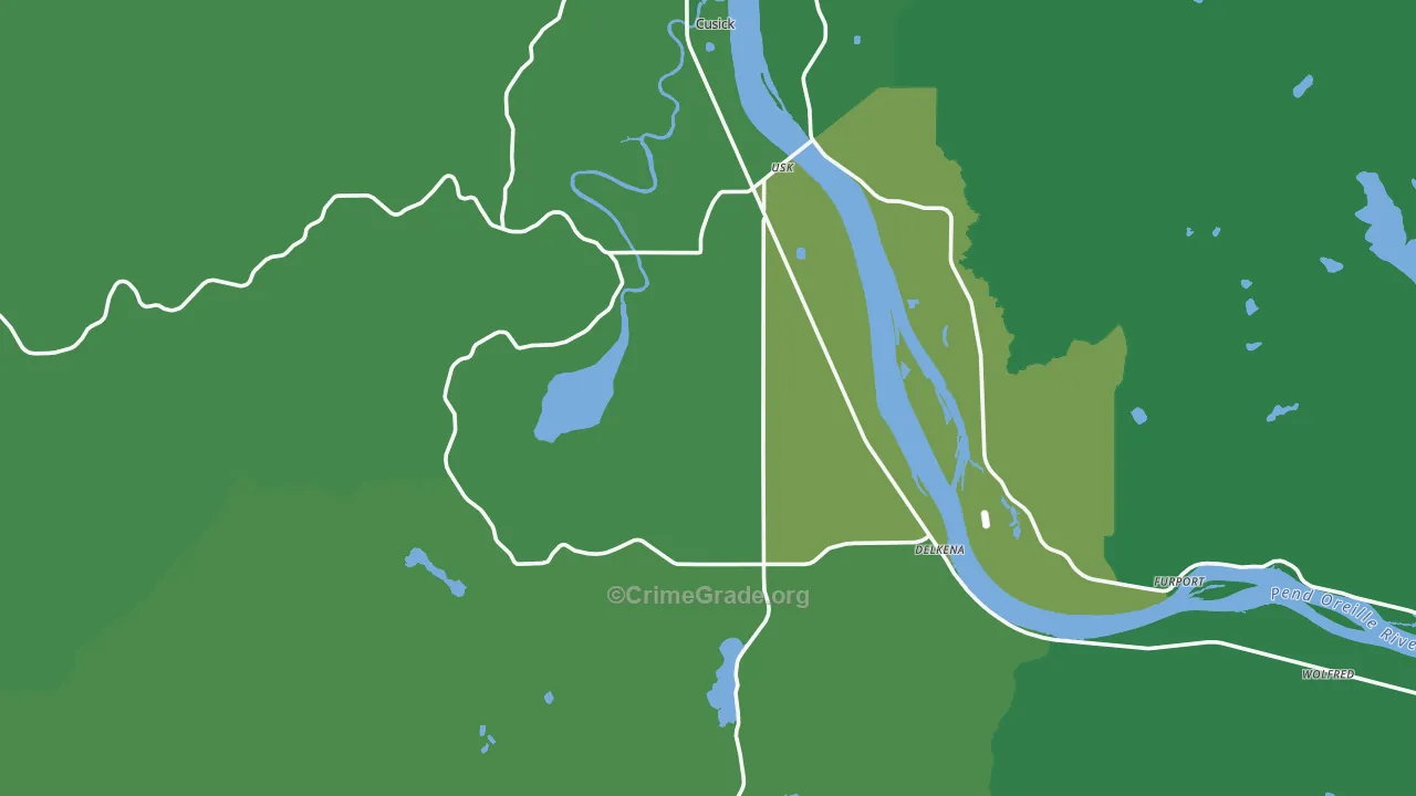Usk, WA Map of Vehicle Theft Rates