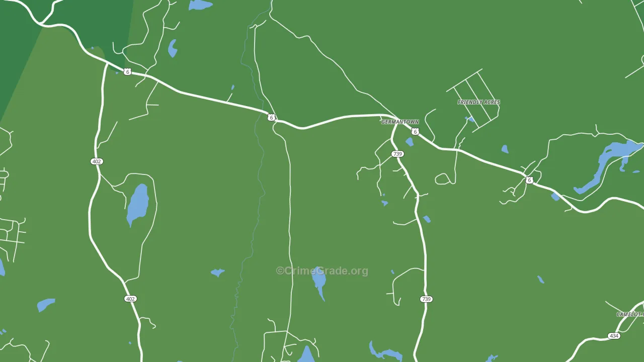 Uswick, PA Map of Vehicle Theft Rates