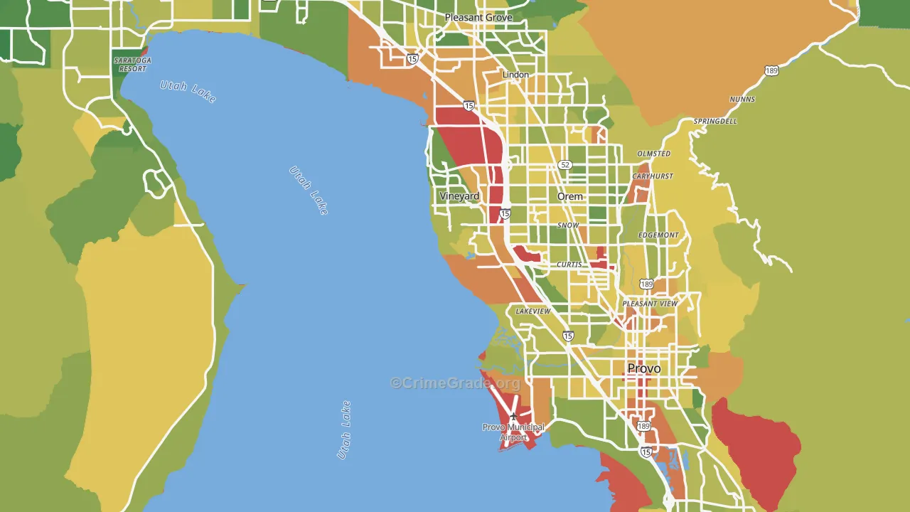 Utah County, UT Map of Vehicle Theft Rates