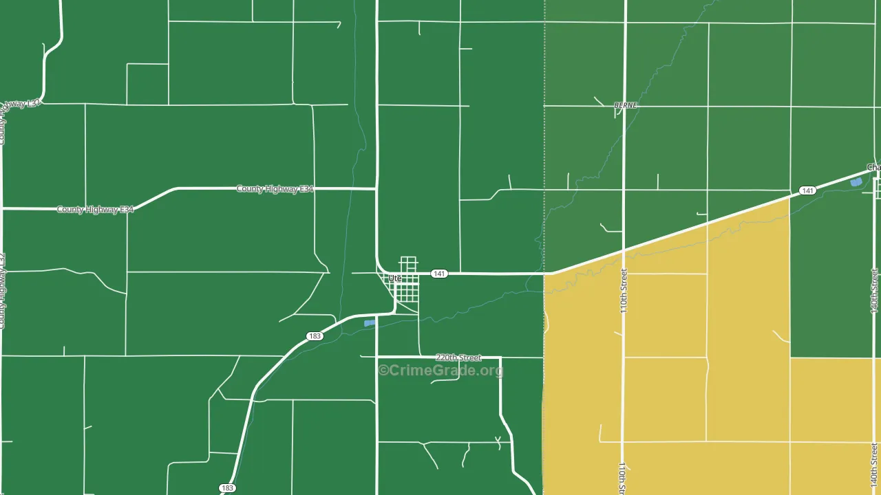 Ute, IA Map of Vehicle Theft Rates