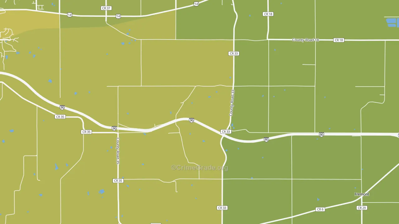 Utica, MN Map of Vehicle Theft Rates