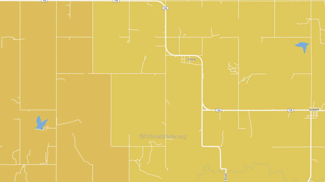 Utica, OK Map of Vehicle Theft Rates