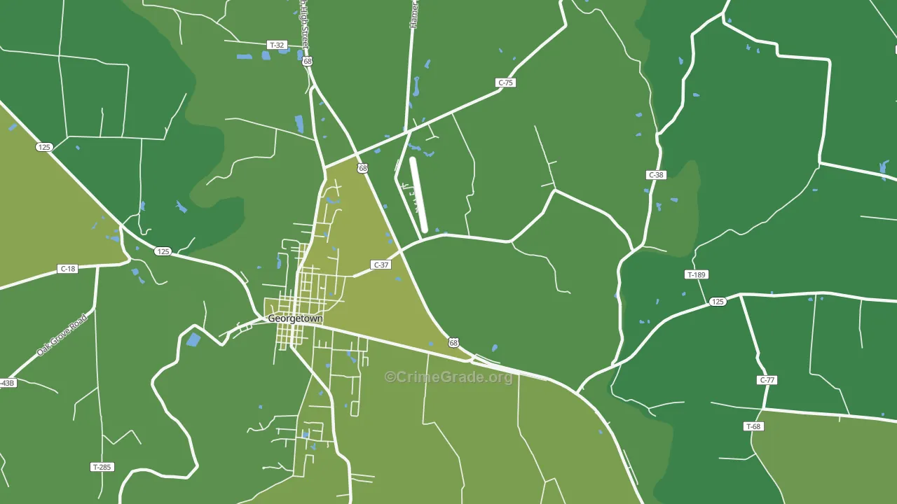 Utopia, OH Map of Vehicle Theft Rates