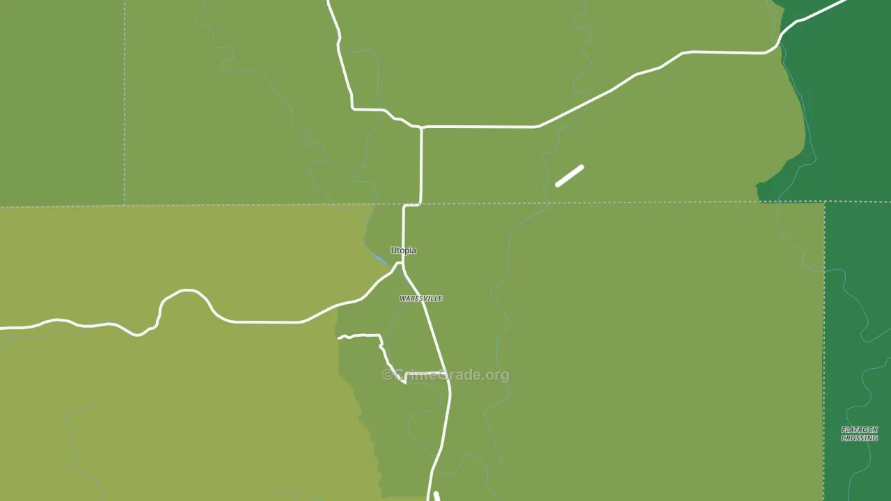 Utopia, TX Map of Vehicle Theft Rates