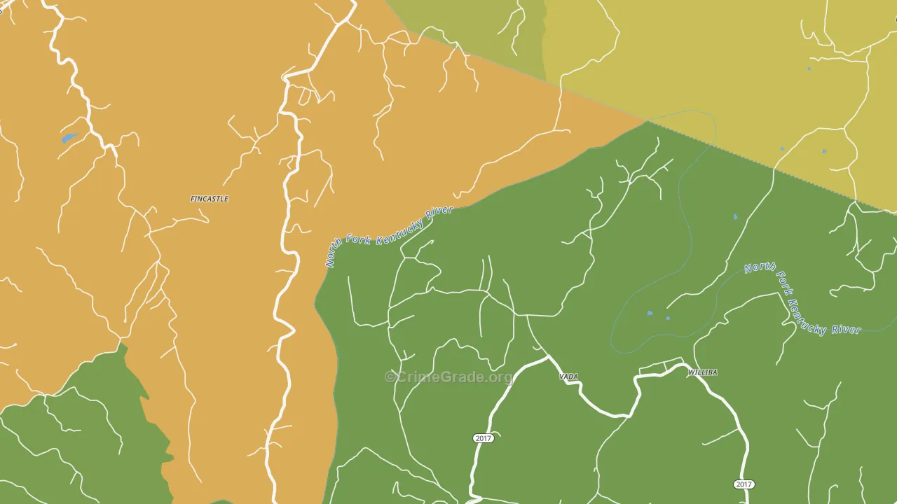 Vada, KY Map of Vehicle Theft Rates