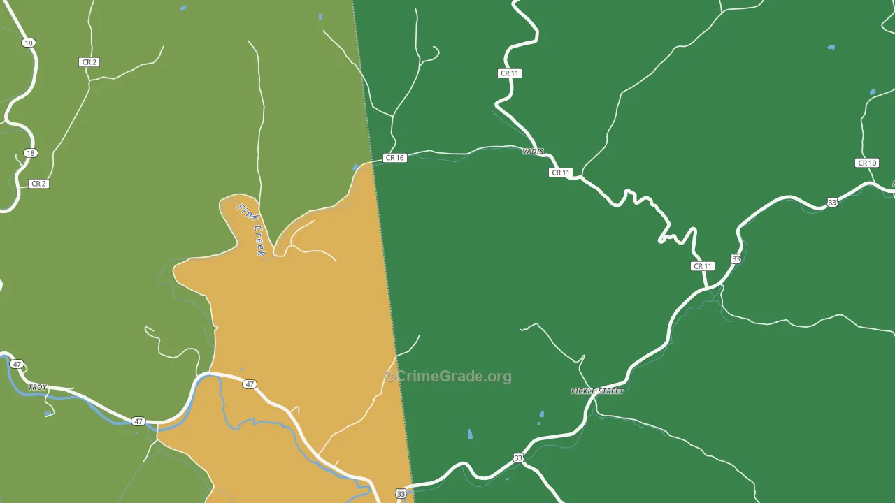 Vadis, WV Map of Vehicle Theft Rates