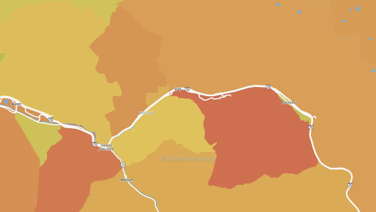 Vail, CO Map of Vehicle Theft Rates