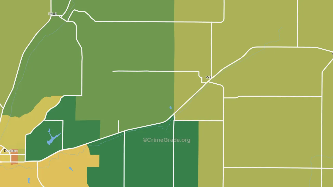 Vail, IA Map of Vehicle Theft Rates