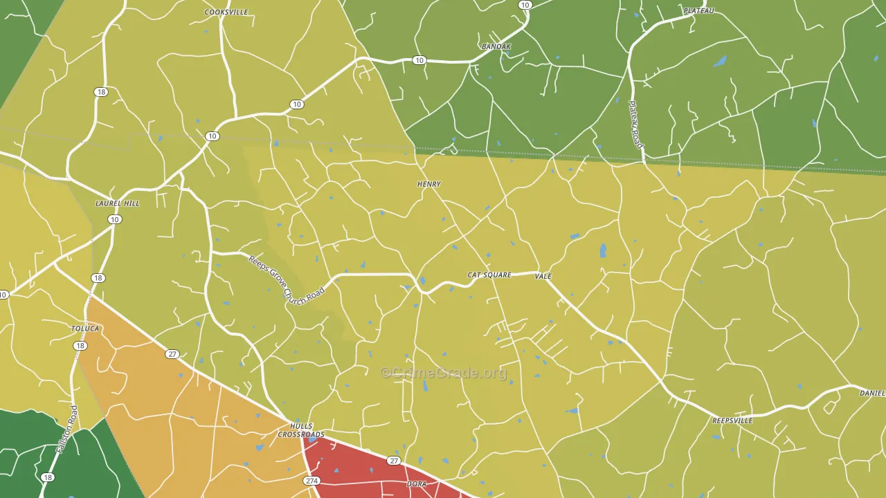 Vale, NC Map of Vehicle Theft Rates
