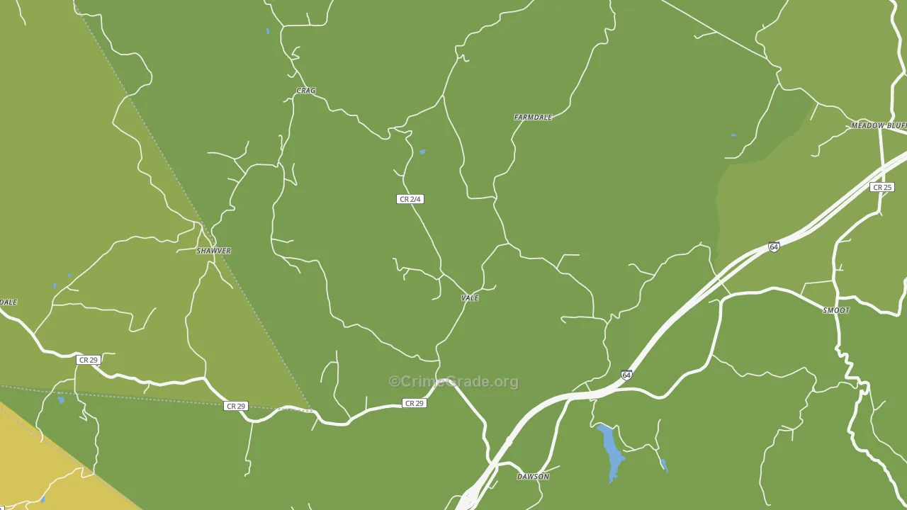 Vale, WV Map of Vehicle Theft Rates