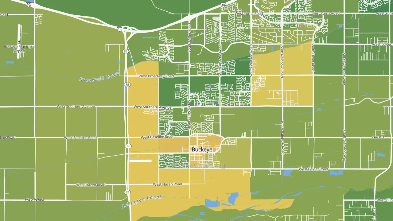 Valencia, Buckeye, AZ Map of Vehicle Theft Rates