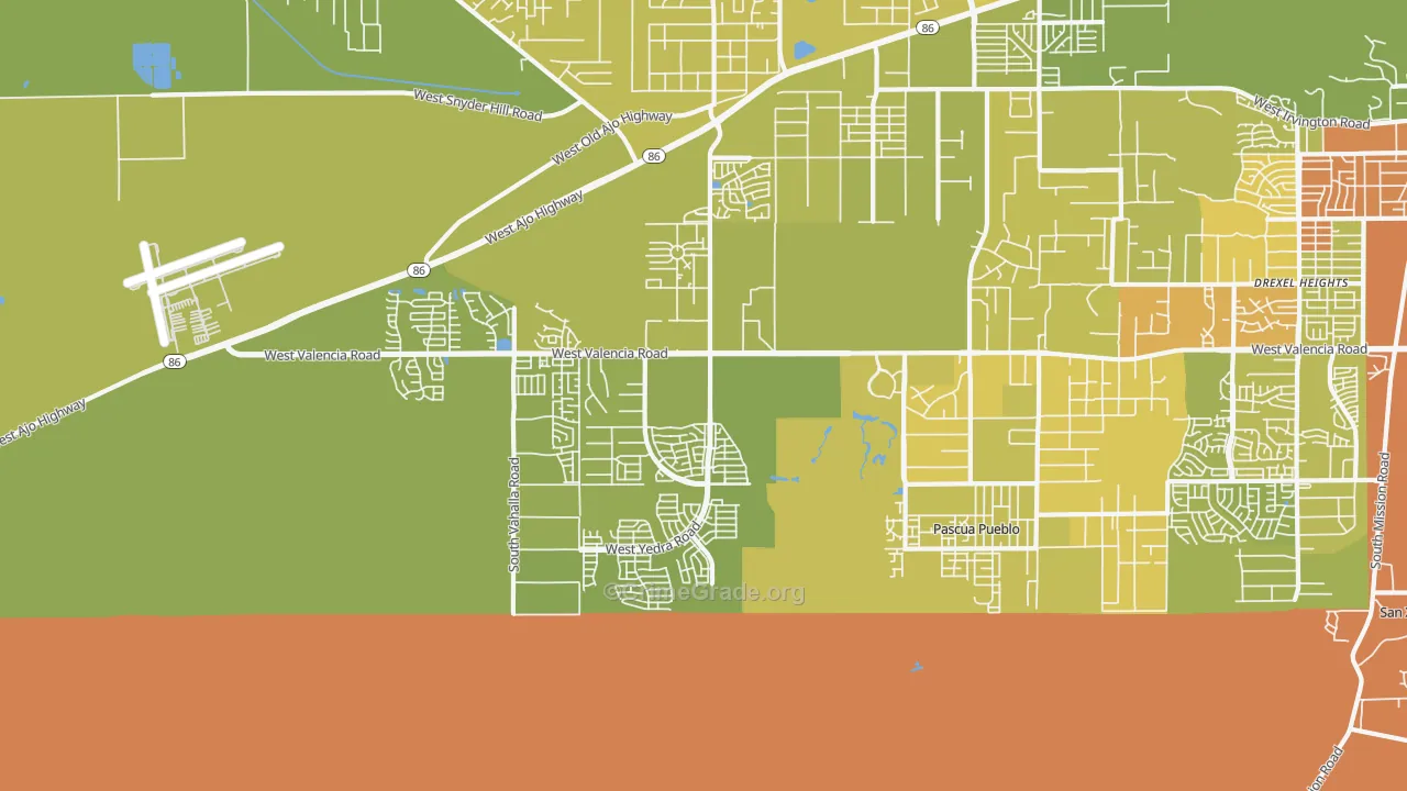 Valencia West, AZ Map of Vehicle Theft Rates