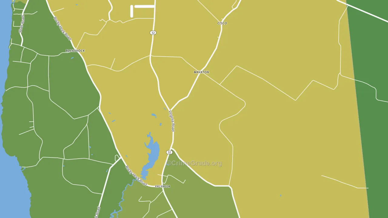 Valhalla, NC Map of Vehicle Theft Rates