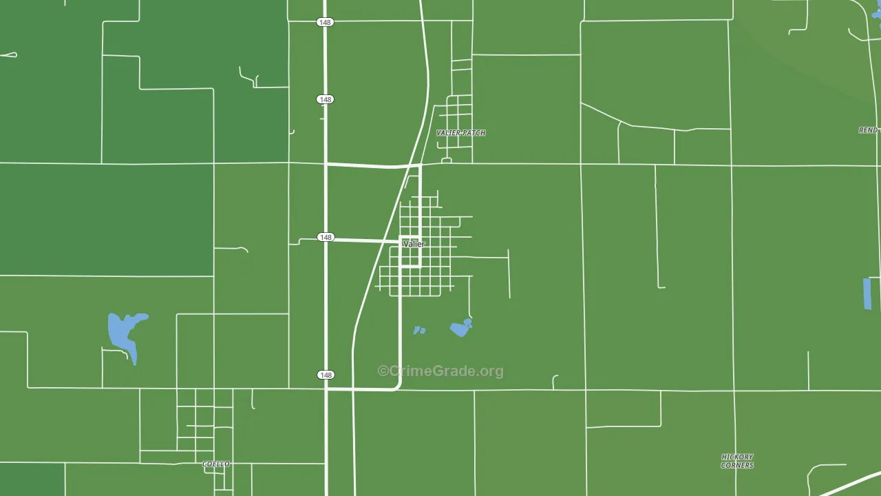 Valier, IL Map of Vehicle Theft Rates