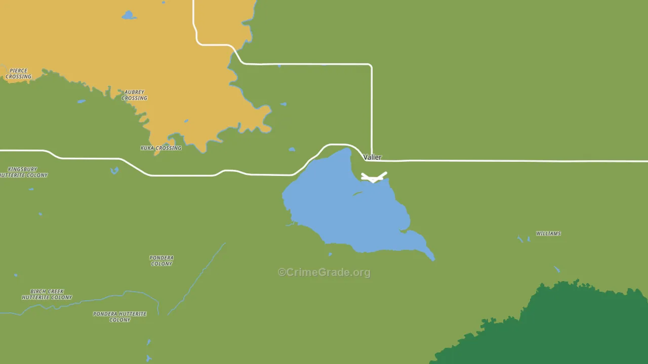 Valier, MT Map of Vehicle Theft Rates