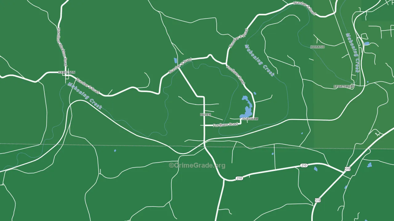 Valier, PA Map of Vehicle Theft Rates