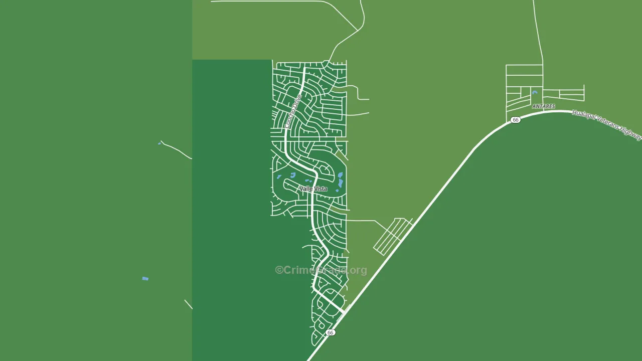 Valle Vista, AZ Map of Vehicle Theft Rates