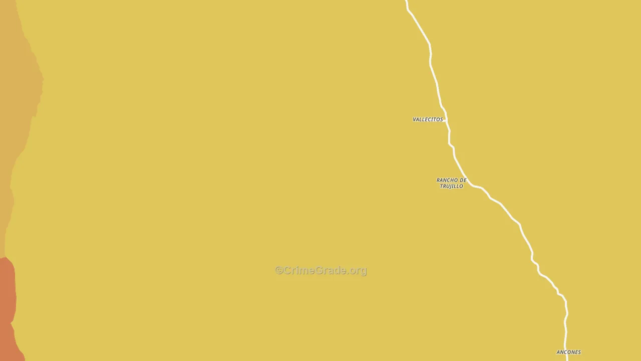 Vallecitos, NM Map of Vehicle Theft Rates