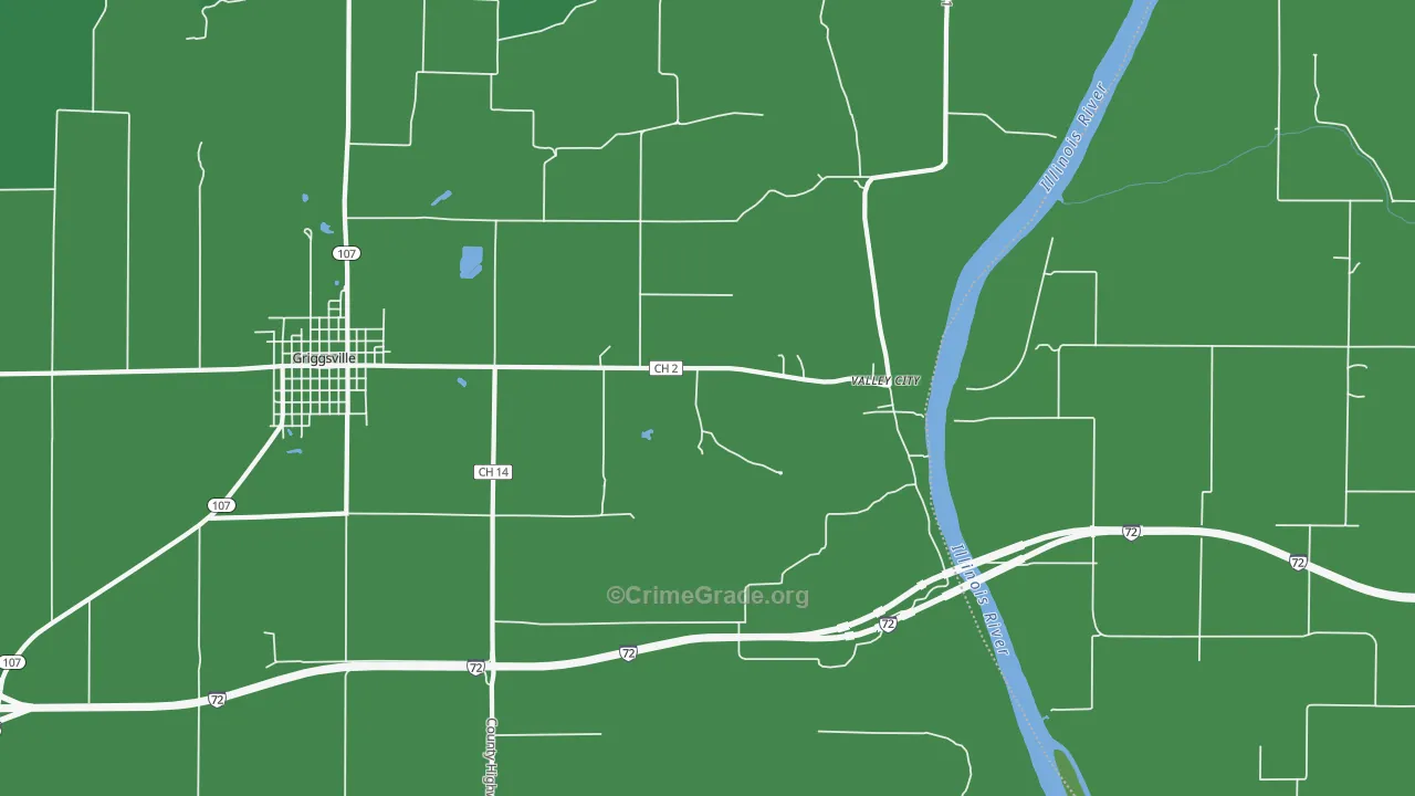 Valley City, IL Map of Vehicle Theft Rates