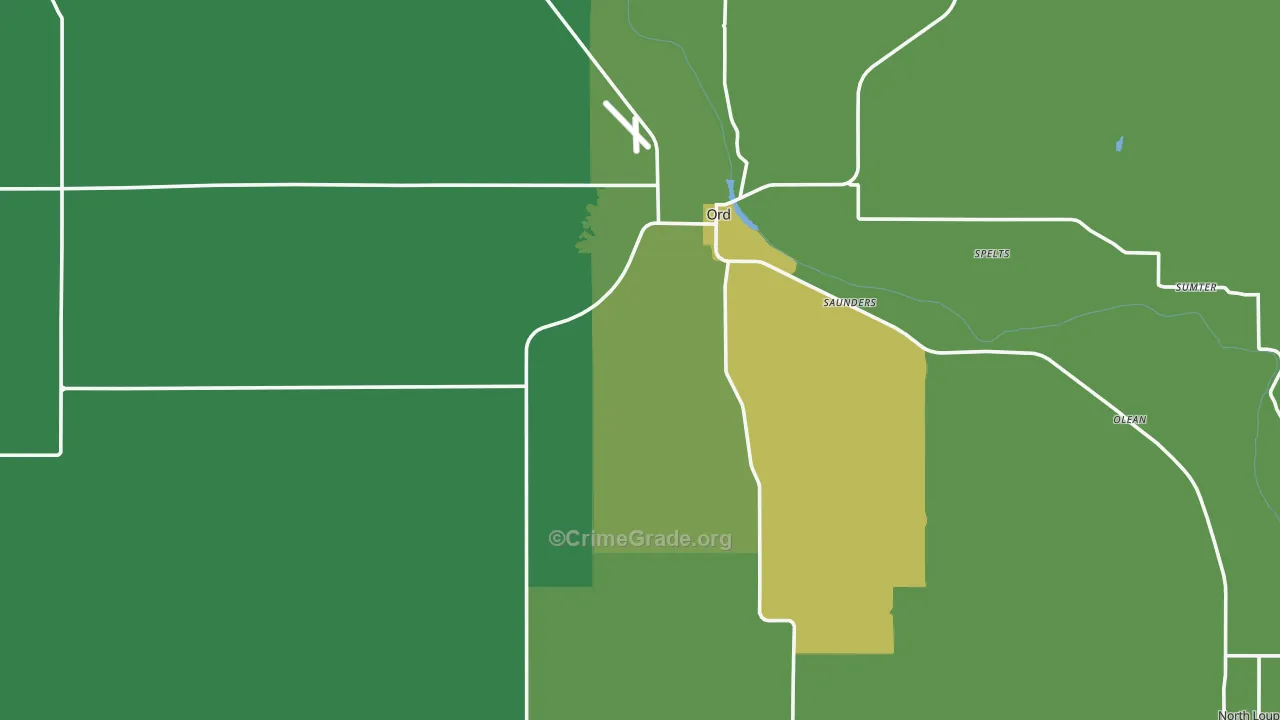 Valley County, NE Map of Vehicle Theft Rates