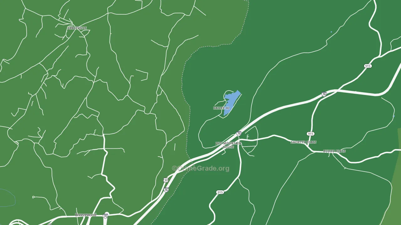 Valley-Hi, PA Map of Vehicle Theft Rates