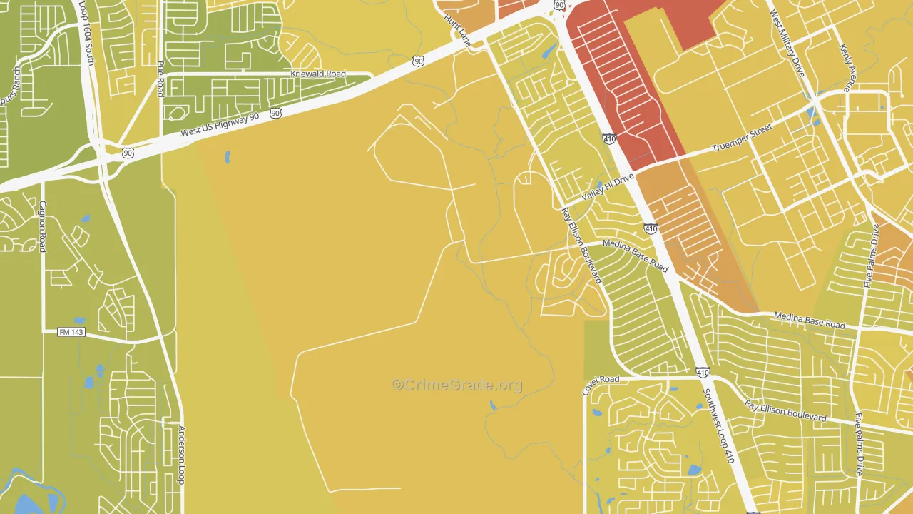 Valley-Hi, TX Map of Vehicle Theft Rates