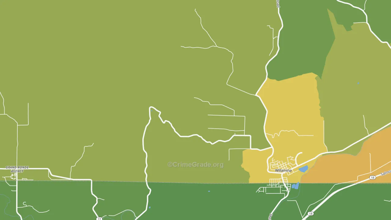 Valley Junction, OR Map of Vehicle Theft Rates