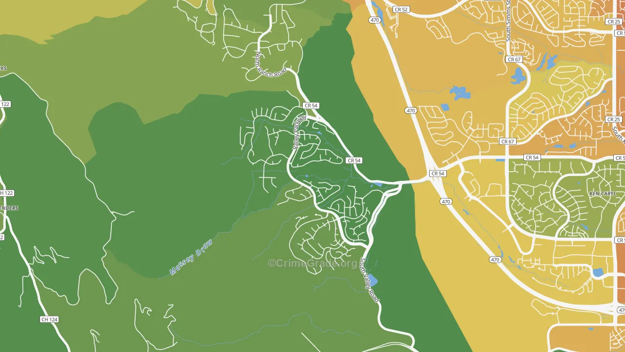 Valley Legacy, Littleton, CO Map of Vehicle Theft Rates