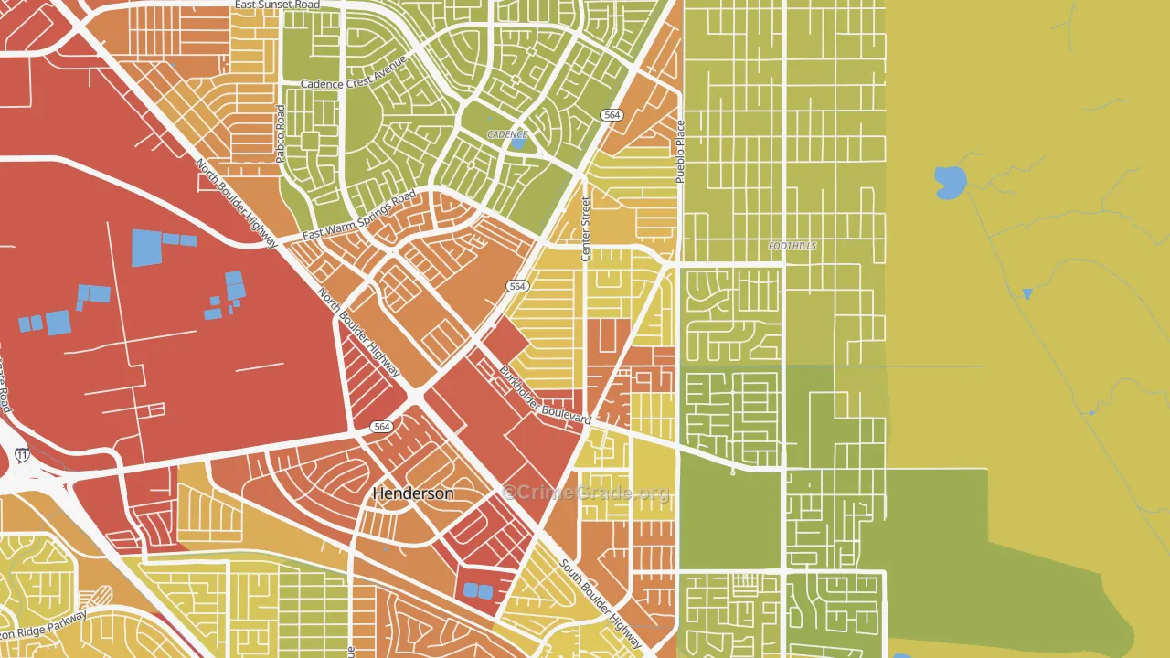 Valley View, Henderson, NV Map of Vehicle Theft Rates