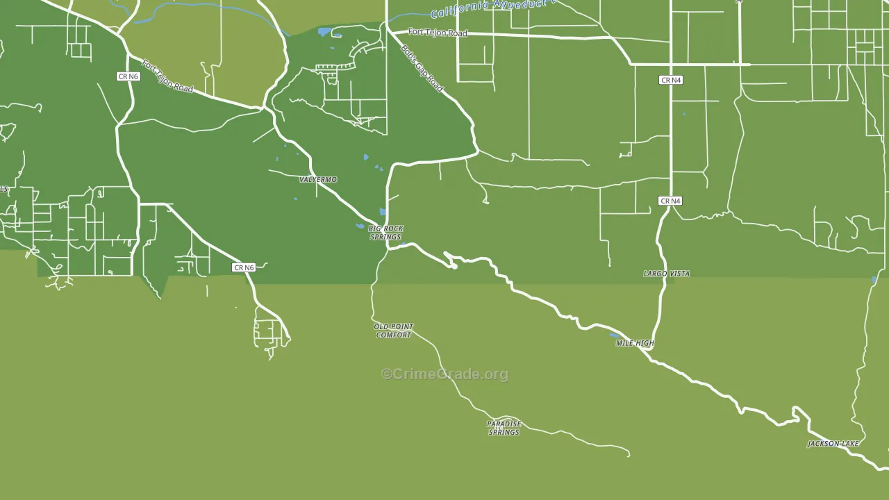 Valyermo, CA Map of Vehicle Theft Rates