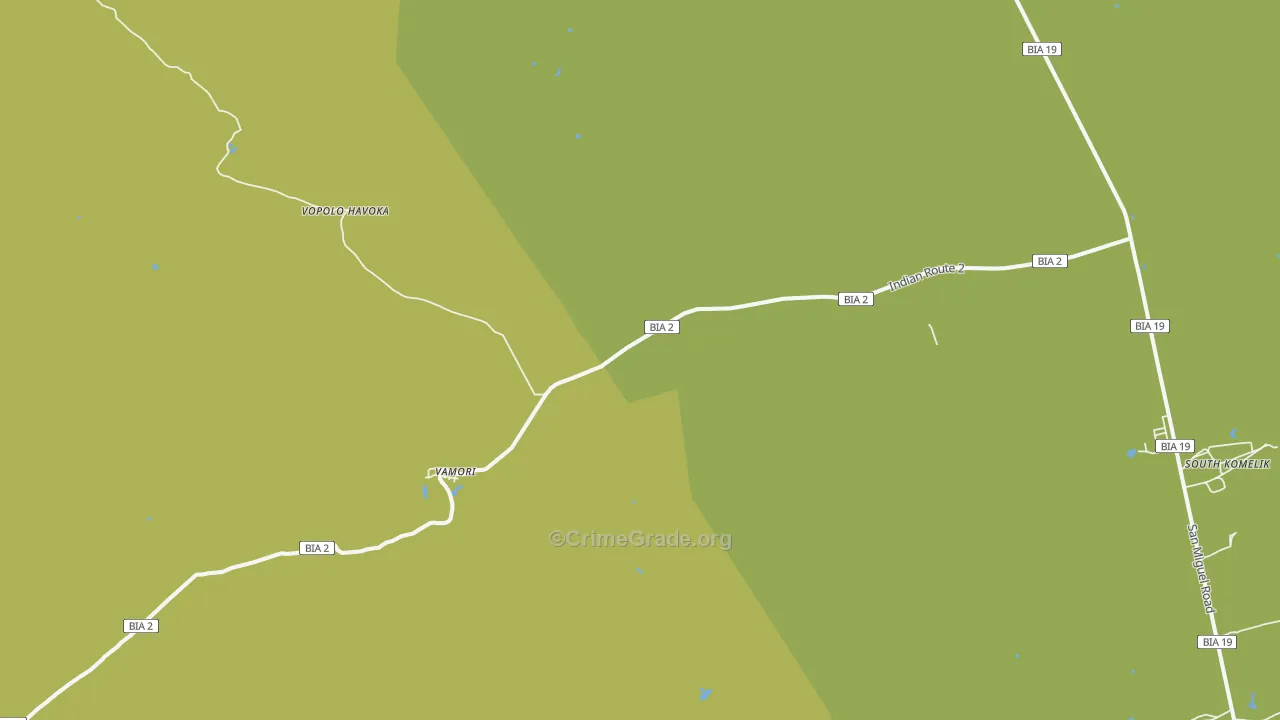 Vamori, AZ Map of Vehicle Theft Rates