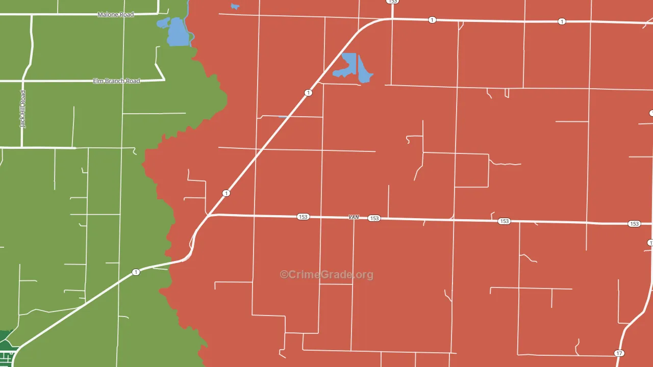 Van, AR Map of Vehicle Theft Rates