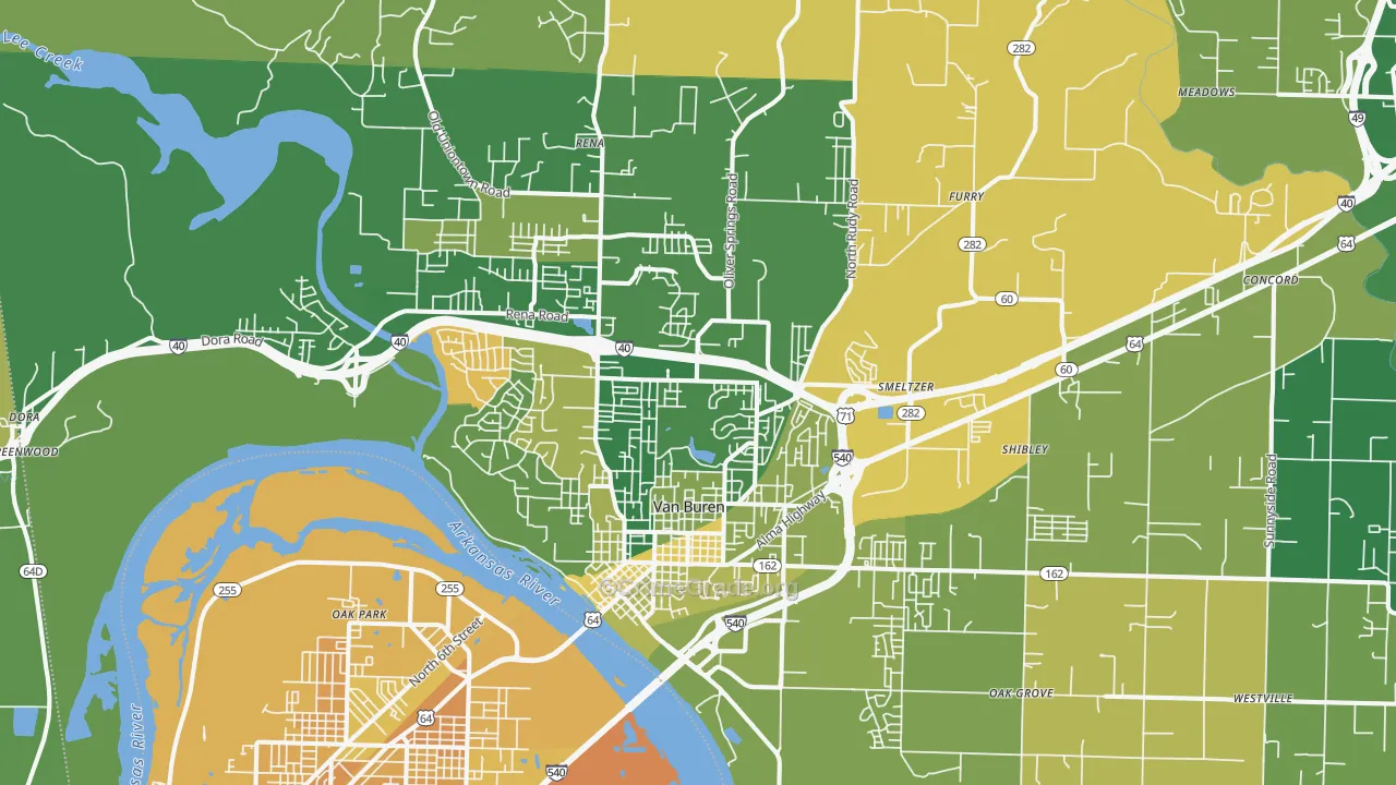 Van Buren, AR Map of Vehicle Theft Rates