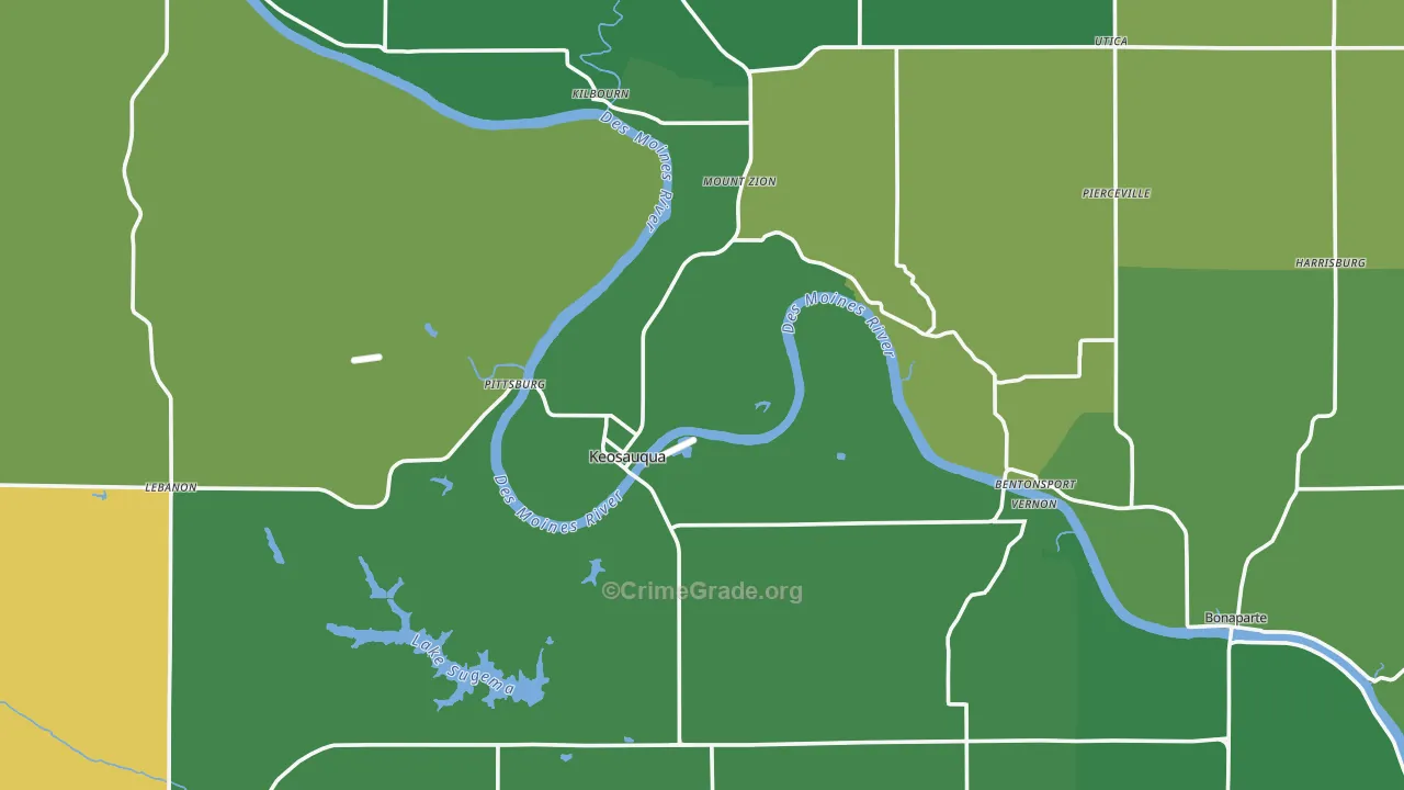 Van Buren County, IA Map of Vehicle Theft Rates