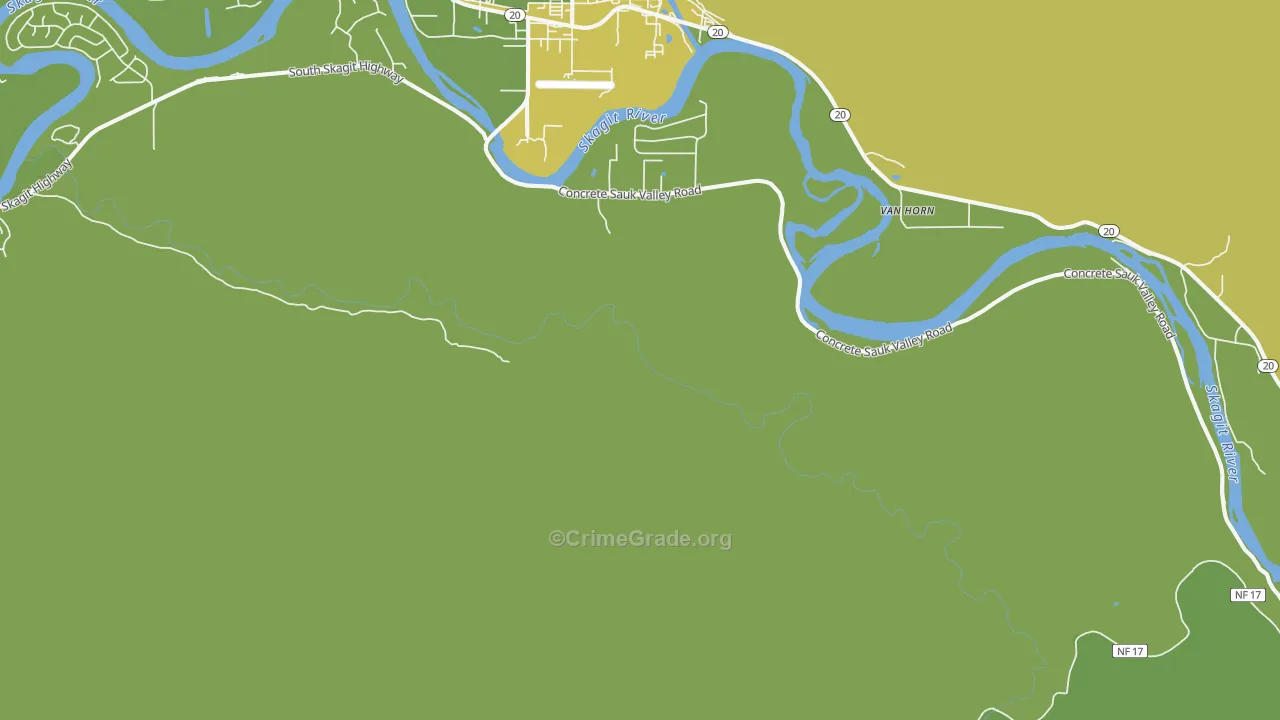 Van Horn, WA Map of Vehicle Theft Rates