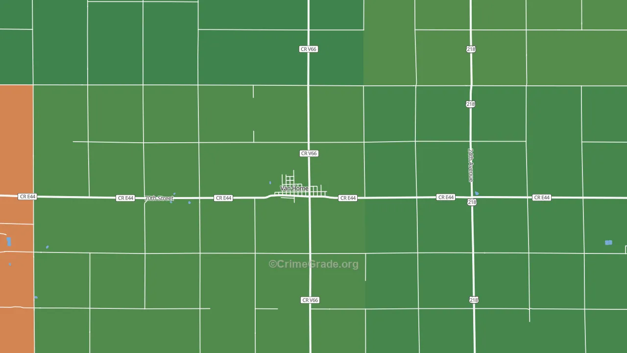 Van Horne, IA Map of Vehicle Theft Rates