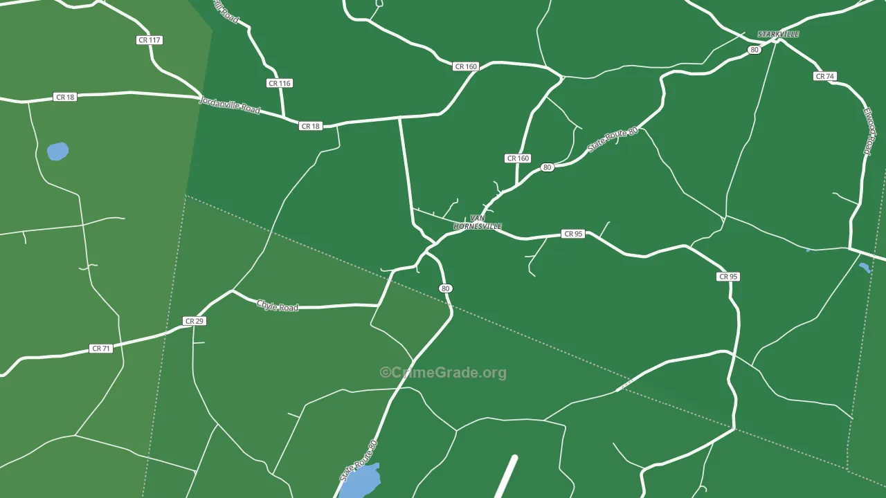 Van Hornesville, NY Map of Vehicle Theft Rates